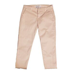 FRANK & EILEEN Wicklow Chino 8 Pink  Italian Denim Cropped Raw Edge Pants